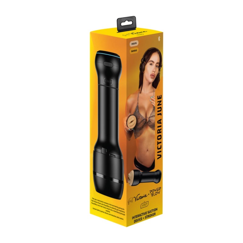 Kiiroo - Zestaw Masturbator Realistyczne Usta Victoria June + PowerBlow